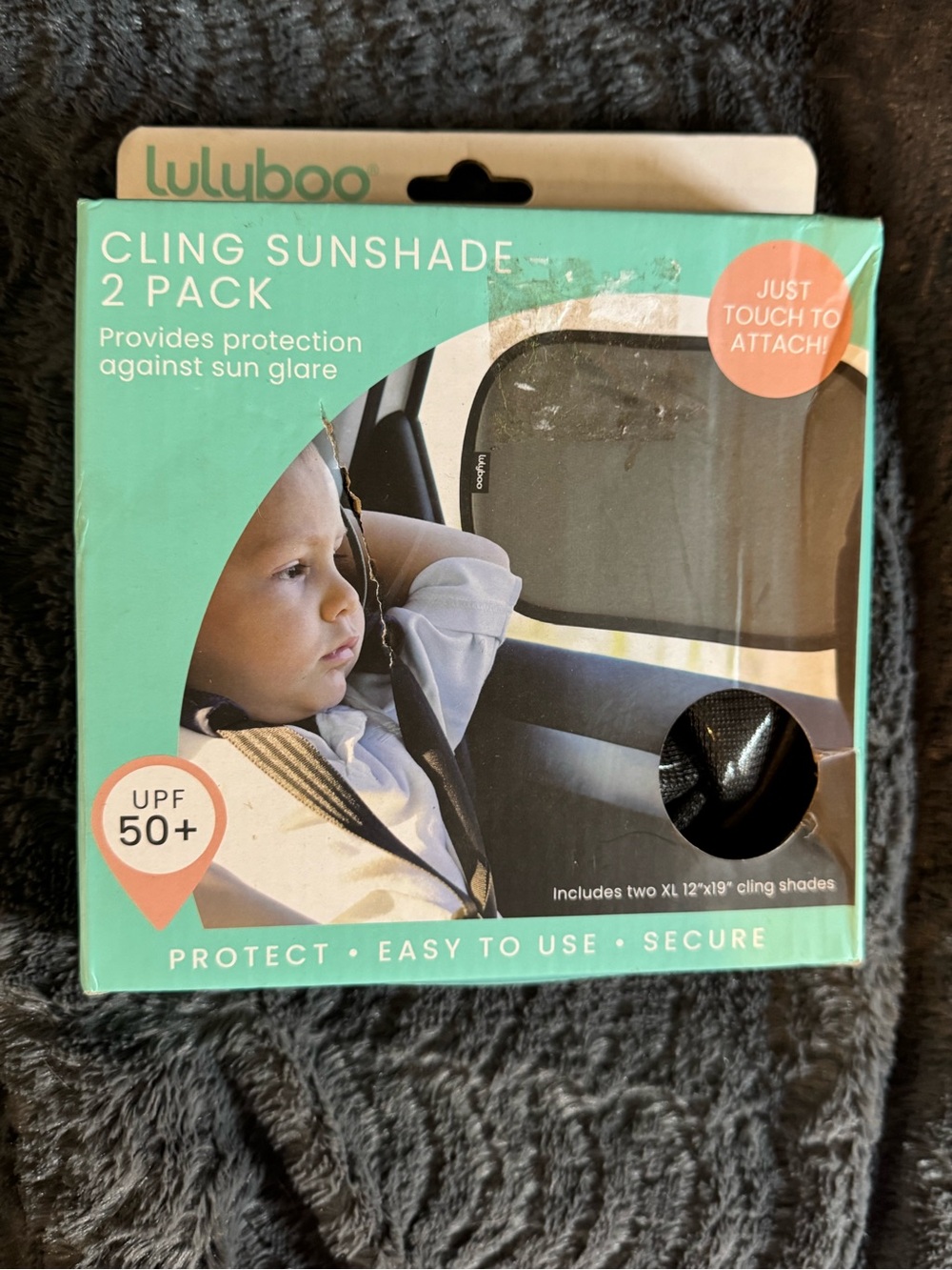 Lulyboo Black Cling Sunshade 2-Pack for Kids - UPF 50+